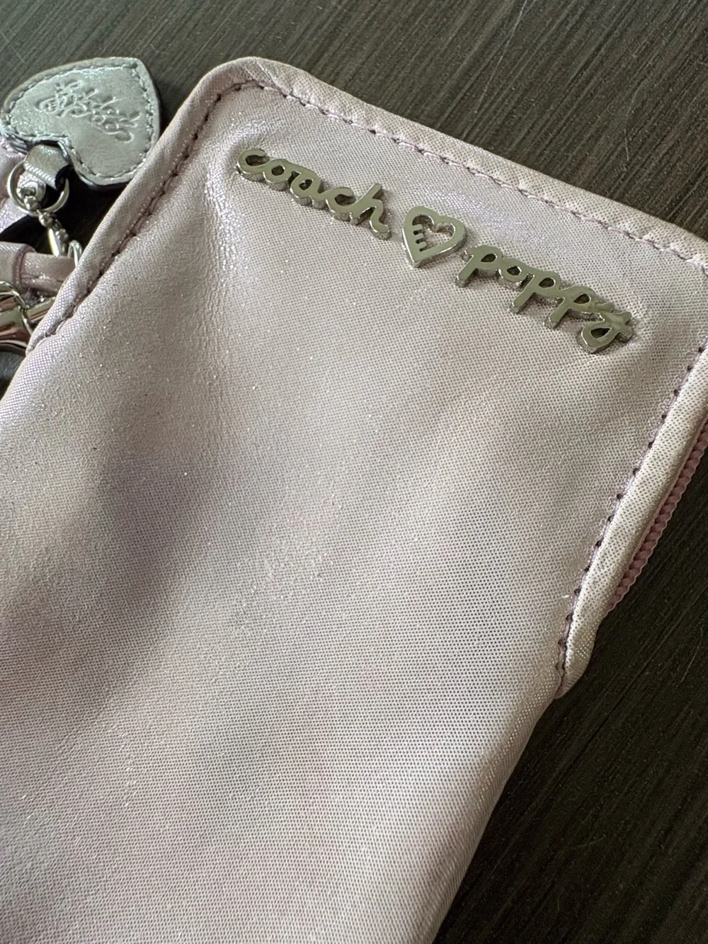 Coach Poppy Legacy Pink Vertical Wristlet